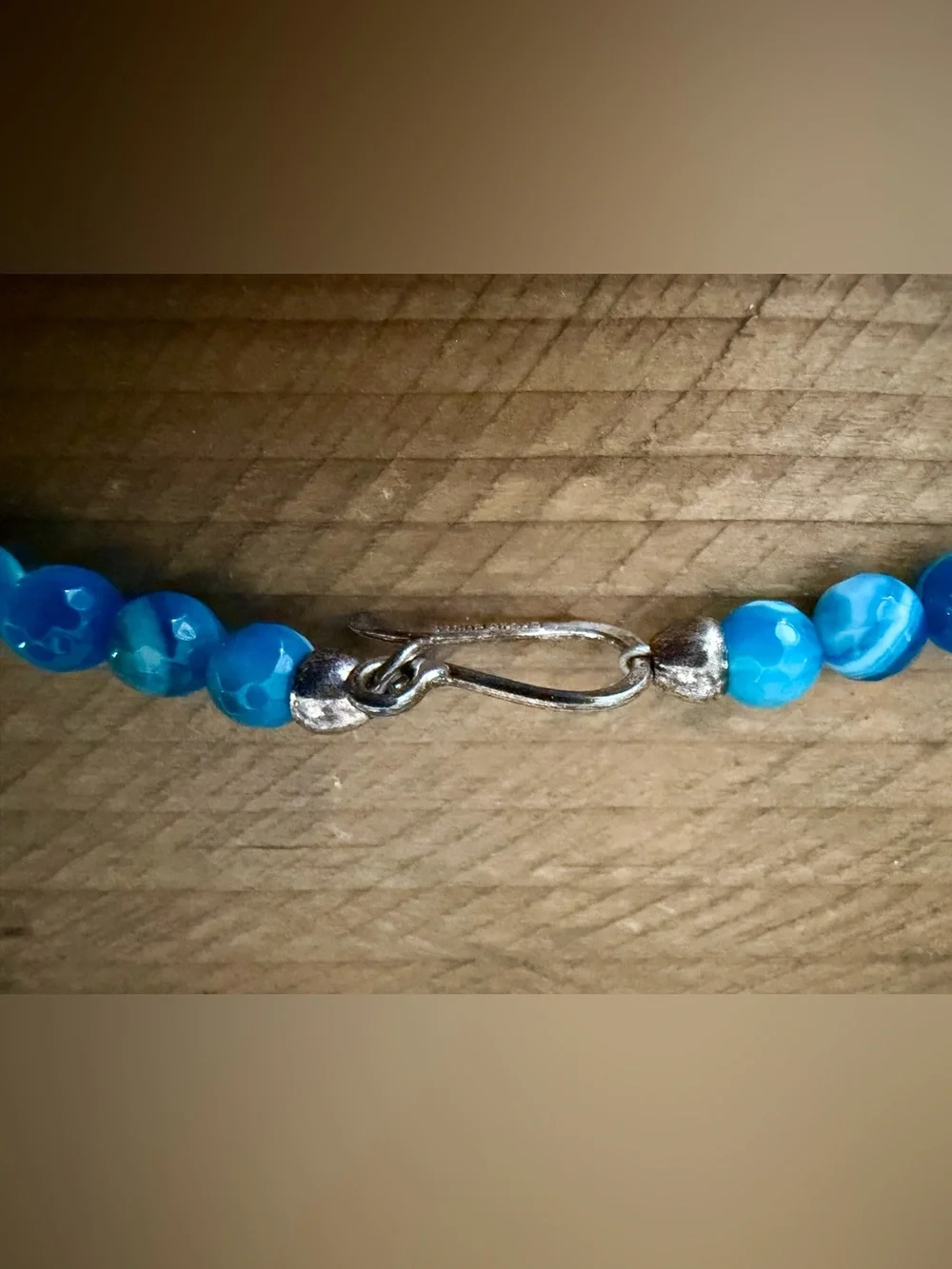 JAY KING DTR STERLING SILVER 925 BLUE AGATE GRADUATED BEAD NECKLACE 20